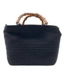 GUCCI（グッチ）の古着「バンブーハンドバッグ　OLD GUCCI」｜ブラック×ナチュラル