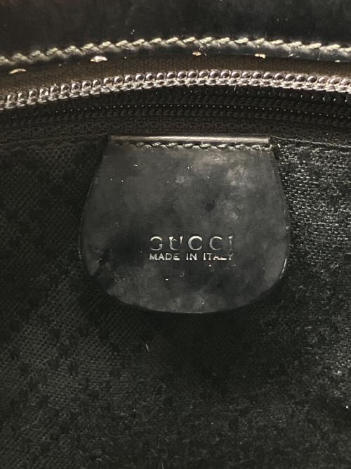 GUCCI（グッチ）GUCCI (グッチ) バンブーハンドバッグ　OLD GUCCI ブラック×ナチュラルの古着・服飾アイテム