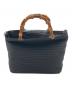 GUCCI (グッチ) バンブーハンドバッグ　OLD GUCCI ブラック×ナチュラル：15000円