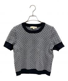 MICHAEL KORS（マイケル・コース）の古着「半袖ニット」｜ブラック×ホワイト