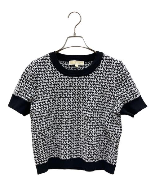 MICHAEL KORS（マイケル・コース）MICHAEL KORS (マイケル・コース) 半袖ニット ブラック×ホワイト サイズ:Ｍの古着・服飾アイテム