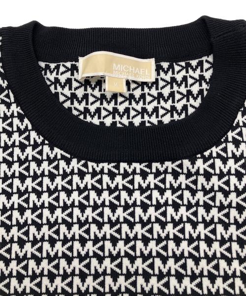 MICHAEL KORS（マイケル・コース）MICHAEL KORS (マイケル・コース) 半袖ニット ブラック×ホワイト サイズ:Ｍの古着・服飾アイテム