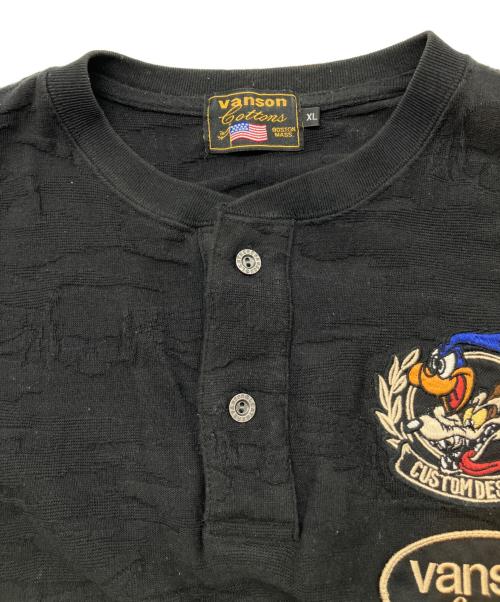VANSON（バンソン）VANSON (バンソン) LOONEY TUNES (ルーニーチューンズ) 長袖カットソー　刺繍 ブラック サイズ:XLの古着・服飾アイテム