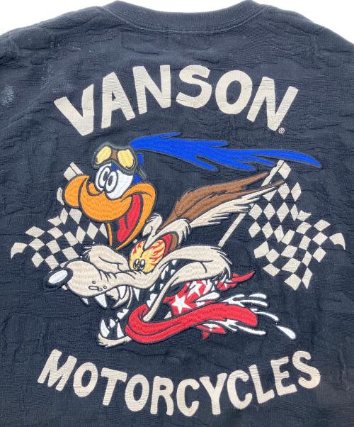 VANSON（バンソン）VANSON (バンソン) LOONEY TUNES (ルーニーチューンズ) 長袖カットソー　刺繍 ブラック サイズ:XLの古着・服飾アイテム