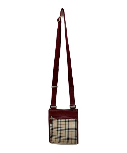 BURBERRY（バーバリー）BURBERRY (バーバリー) ショルダーバッグ レッド×ベージュの古着・服飾アイテム
