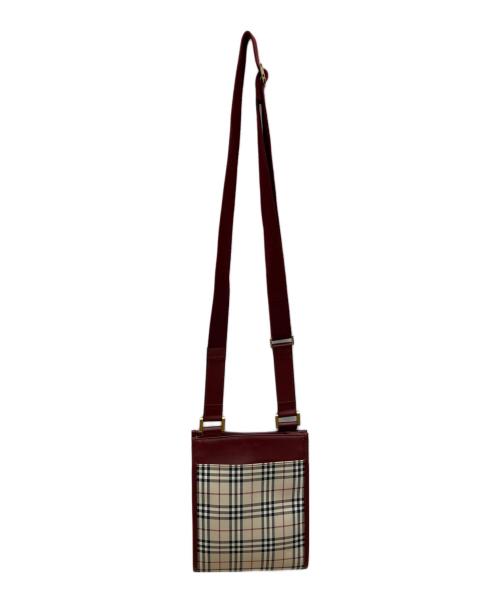 BURBERRY（バーバリー）BURBERRY (バーバリー) ショルダーバッグ レッド×ベージュの古着・服飾アイテム