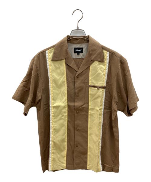 Schott（ショット）Schott (ショット) 半袖シャツ ブラウンイエロー サイズ:Lの古着・服飾アイテム