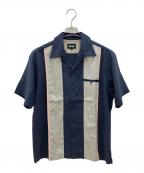 Schottショット）の古着「半袖シャツ」｜ネイビー×グレー