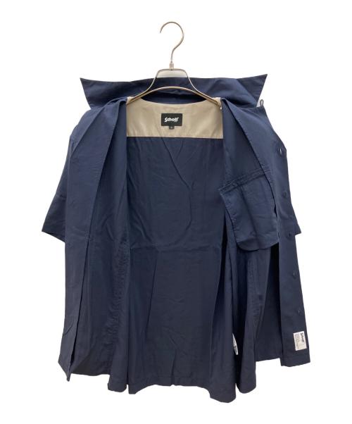 Schott（ショット）Schott (ショット) 半袖シャツ ネイビー×グレー サイズ:Lの古着・服飾アイテム