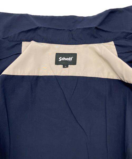 Schott（ショット）Schott (ショット) 半袖シャツ ネイビー×グレー サイズ:Lの古着・服飾アイテム