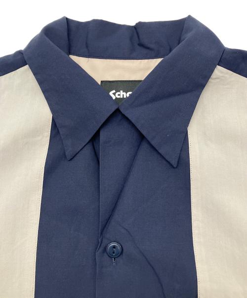Schott（ショット）Schott (ショット) 半袖シャツ ネイビー×グレー サイズ:Lの古着・服飾アイテム