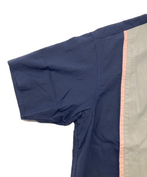 Schott（ショット）Schott (ショット) 半袖シャツ ネイビー×グレー サイズ:Lの古着・服飾アイテム