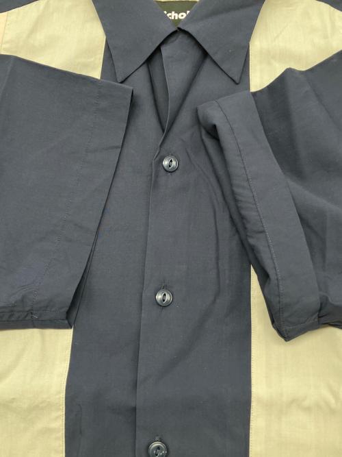 Schott（ショット）Schott (ショット) 半袖シャツ ネイビー×グレー サイズ:Lの古着・服飾アイテム
