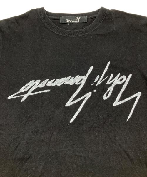 GROUND Y（グラウンドワイ）GROUND Y (グラウンドワイ) 長袖カットソー ブラック×ホワイト サイズ:3の古着・服飾アイテム