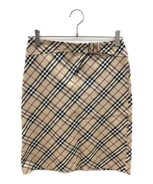 BURBERRY BLUE LABEL（バーバリー ブルー レーベル）BURBERRY BLUE LABEL (バーバリー ブルー レーベル) スカート　ノバチェック　Y2K ベージュ サイズ:38の古着・服飾アイテム