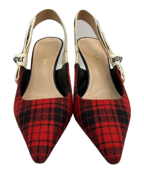 Christian Dior（クリスチャン ディオール）Christian Dior (クリスチャン ディオール) スリングバックパンプス レッド×ブラック サイズ:	36の古着・服飾アイテム