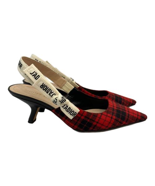 Christian Dior（クリスチャン ディオール）Christian Dior (クリスチャン ディオール) スリングバックパンプス レッド×ブラック サイズ:	36の古着・服飾アイテム
