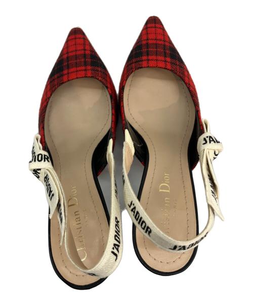 Christian Dior（クリスチャン ディオール）Christian Dior (クリスチャン ディオール) スリングバックパンプス レッド×ブラック サイズ:	36の古着・服飾アイテム