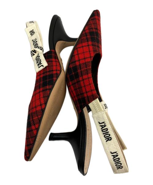 Christian Dior（クリスチャン ディオール）Christian Dior (クリスチャン ディオール) スリングバックパンプス レッド×ブラック サイズ:	36の古着・服飾アイテム