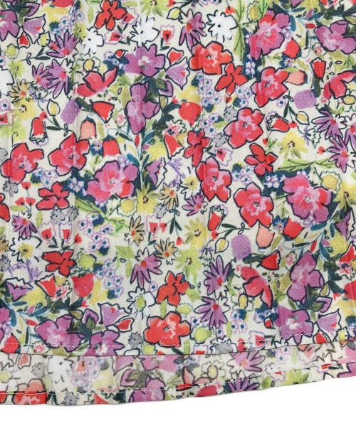 SEVEN TEN by MIHO KAWAHITO（セブン テン バイ ミホ カワヒト）SEVEN TEN by MIHO KAWAHITO (セブン テン バイ ミホ カワヒト) 庭園プリントプリーツスカート マルチカラー サイズ:Sの古着・服飾アイテム