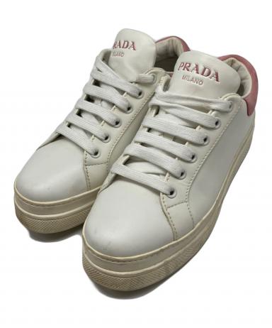 中古・古着通販】PRADA (プラダ) スニーカー ホワイト×ピンク サイズ