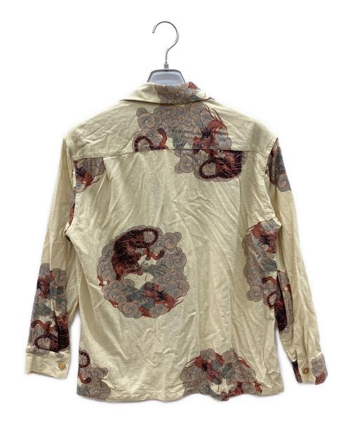 MAKANA LEI（マカナレイ）MAKANA LEI (マカナレイ) 和柄シルクシャツ イエロー サイズ:Ｍの古着・服飾アイテム