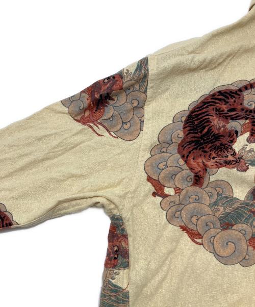 MAKANA LEI（マカナレイ）MAKANA LEI (マカナレイ) 和柄シルクシャツ イエロー サイズ:Ｍの古着・服飾アイテム
