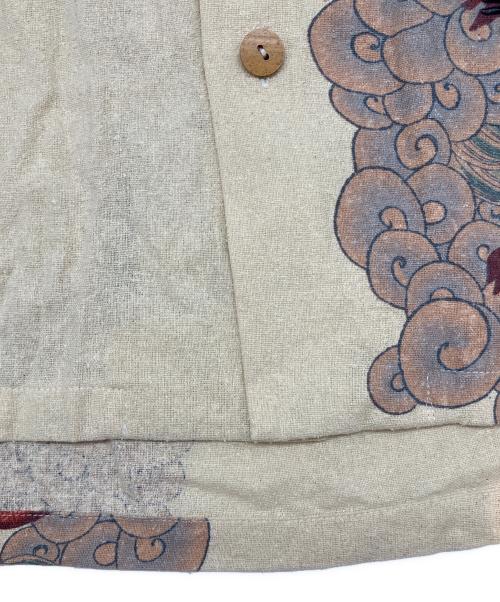 MAKANA LEI（マカナレイ）MAKANA LEI (マカナレイ) 和柄シルクシャツ イエロー サイズ:Ｍの古着・服飾アイテム