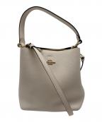 COACHコーチ）の古着「2WAYバッグ」｜ホワイト×ライトブラウン