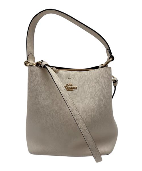 COACH（コーチ）COACH (コーチ) 2WAYバッグ ホワイト×ライトブラウンの古着・服飾アイテム