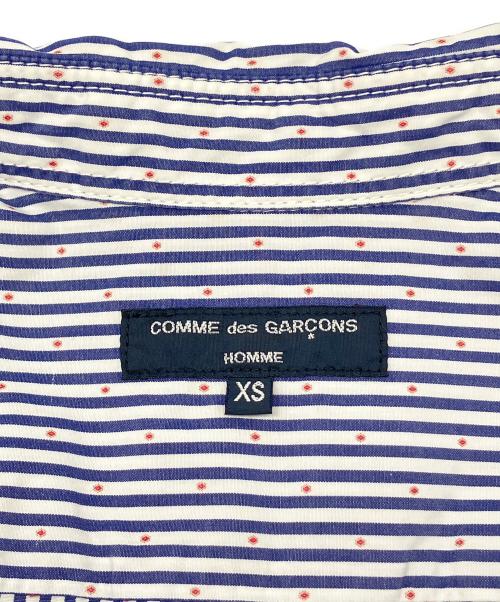 COMME des GARCONS HOMME PLUS（コムデギャルソンオムプリュス）COMME des GARCONS HOMME PLUS (コムデギャルソンオムプリュス) ストライプシャツ ブルー×ホワイト×レッド サイズ:XSの古着・服飾アイテム