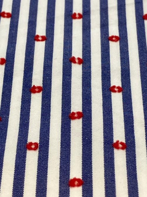 COMME des GARCONS HOMME PLUS（コムデギャルソンオムプリュス）COMME des GARCONS HOMME PLUS (コムデギャルソンオムプリュス) ストライプシャツ ブルー×ホワイト×レッド サイズ:XSの古着・服飾アイテム