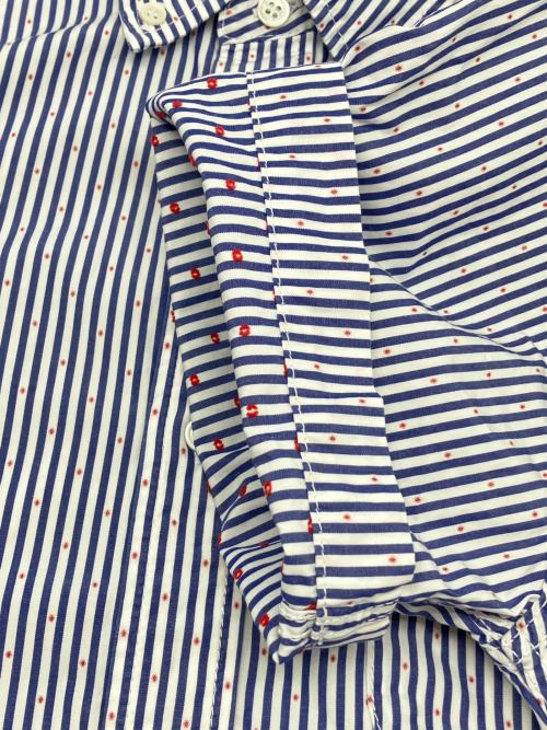 COMME des GARCONS HOMME PLUS（コムデギャルソンオムプリュス）COMME des GARCONS HOMME PLUS (コムデギャルソンオムプリュス) ストライプシャツ ブルー×ホワイト×レッド サイズ:XSの古着・服飾アイテム
