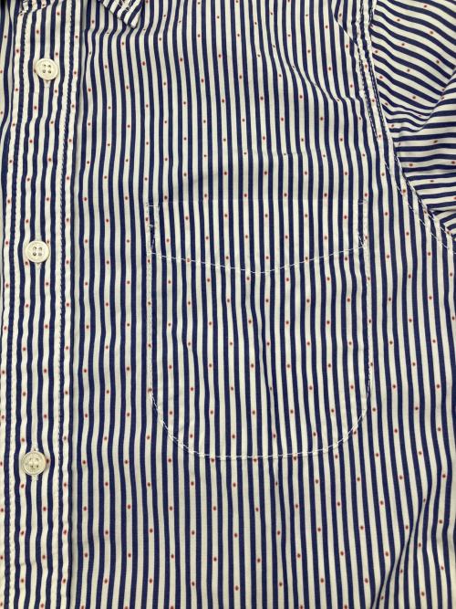 COMME des GARCONS HOMME PLUS（コムデギャルソンオムプリュス）COMME des GARCONS HOMME PLUS (コムデギャルソンオムプリュス) ストライプシャツ ブルー×ホワイト×レッド サイズ:XSの古着・服飾アイテム