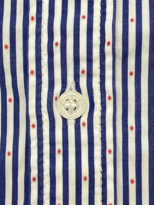 COMME des GARCONS HOMME PLUS（コムデギャルソンオムプリュス）COMME des GARCONS HOMME PLUS (コムデギャルソンオムプリュス) ストライプシャツ ブルー×ホワイト×レッド サイズ:XSの古着・服飾アイテム