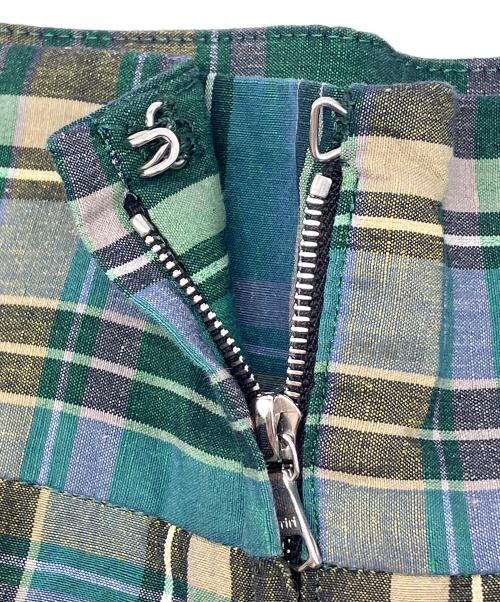 SCYE（サイ）SCYE (サイ) フレアチェックスカート グリーン サイズ:38の古着・服飾アイテム