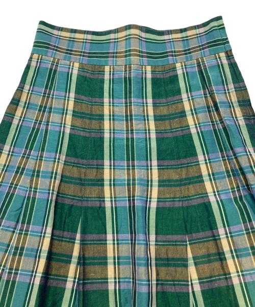 SCYE（サイ）SCYE (サイ) フレアチェックスカート グリーン サイズ:38の古着・服飾アイテム