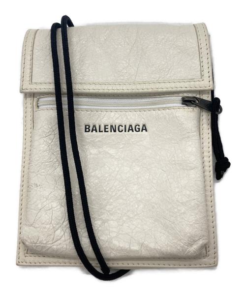 BALENCIAGA（バレンシアガ）BALENCIAGA (バレンシアガ) ショルダーポーチ　BALENCIAGA　EXPLORER POUCH STRAP NYLON（バレンシアガ　エクスプローラー ポーチ ストラップ  ニューロン） ホワイト×ブラックの古着・服飾アイテム