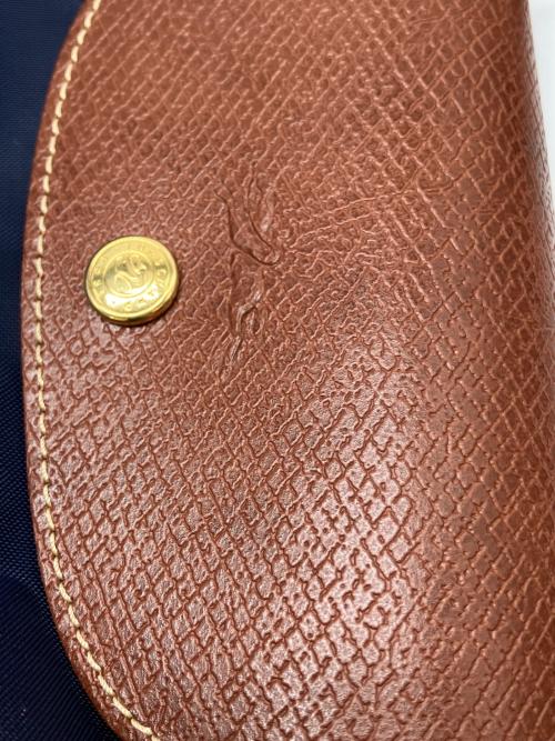 LONGCHAMP（ロンシャン）LONGCHAMP (ロンシャン) ルプリアージュ　　トートバッグ ネイビー×ブラウンの古着・服飾アイテム