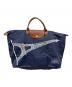 LONGCHAMP（ロンシャン）の古着「ルプリアージュ　　トートバッグ」｜ネイビー×ブラウン