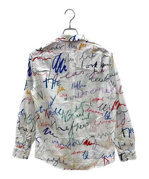 PAUL SMITH（ポールスミス）PAUL SMITH (ポールスミス) 長袖シャツ　落書き調　ドメ・インポート ホワイト サイズ:Lの古着・服飾アイテム