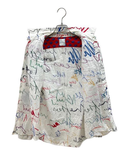 PAUL SMITH（ポールスミス）PAUL SMITH (ポールスミス) 長袖シャツ　落書き調　ドメ・インポート ホワイト サイズ:Lの古着・服飾アイテム
