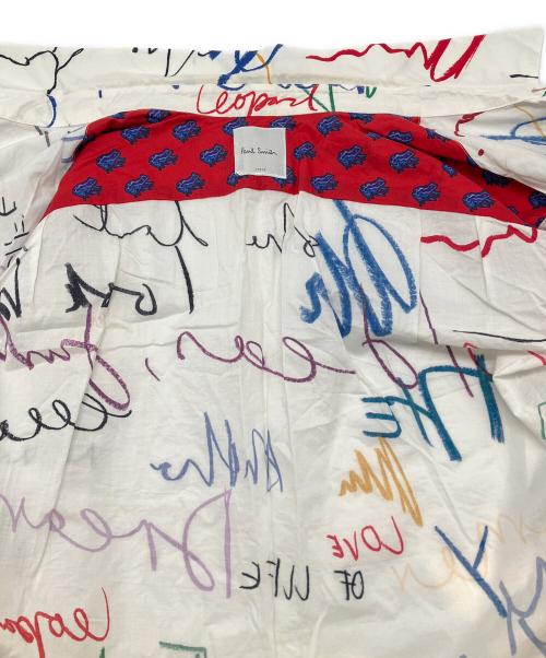 PAUL SMITH（ポールスミス）PAUL SMITH (ポールスミス) 長袖シャツ　落書き調　ドメ・インポート ホワイト サイズ:Lの古着・服飾アイテム