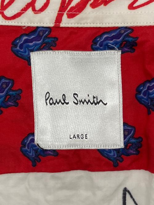 PAUL SMITH（ポールスミス）PAUL SMITH (ポールスミス) 長袖シャツ　落書き調　ドメ・インポート ホワイト サイズ:Lの古着・服飾アイテム