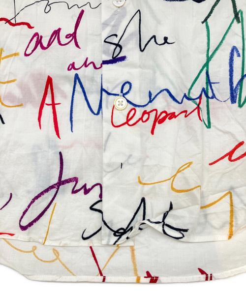 PAUL SMITH（ポールスミス）PAUL SMITH (ポールスミス) 長袖シャツ　落書き調　ドメ・インポート ホワイト サイズ:Lの古着・服飾アイテム