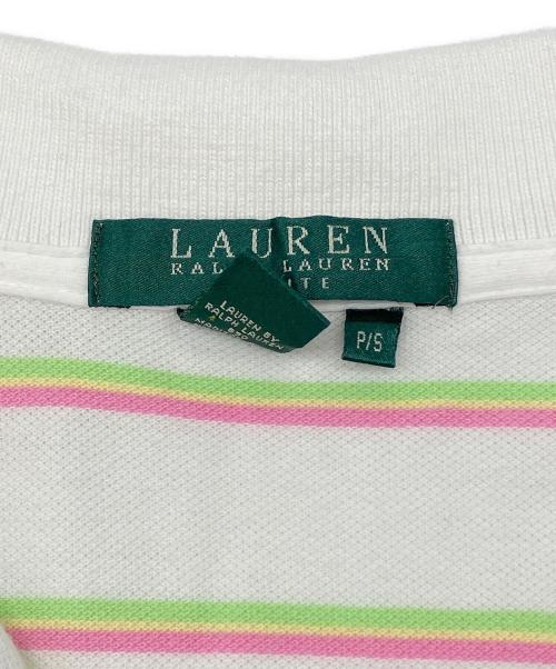 LAUREN RALPH LAUREN（ローレン ラルフ ローレン）LAUREN RALPH LAUREN (ローレン ラルフ ローレン) 80sノースリーブポロシャツ　緑タグ ホワイト サイズ:Sの古着・服飾アイテム