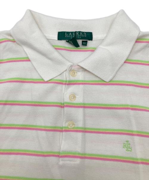 LAUREN RALPH LAUREN（ローレン ラルフ ローレン）LAUREN RALPH LAUREN (ローレン ラルフ ローレン) 80sノースリーブポロシャツ　緑タグ ホワイト サイズ:Sの古着・服飾アイテム
