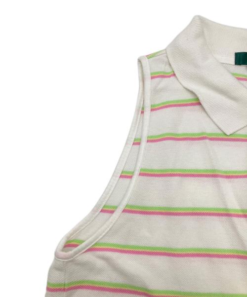 LAUREN RALPH LAUREN（ローレン ラルフ ローレン）LAUREN RALPH LAUREN (ローレン ラルフ ローレン) 80sノースリーブポロシャツ　緑タグ ホワイト サイズ:Sの古着・服飾アイテム