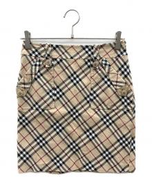 BURBERRY BLUE LABEL（バーバリー ブルー レーベル）の古着「ノバチェックミニスカート　Y2K」｜ベージュ×ブラック