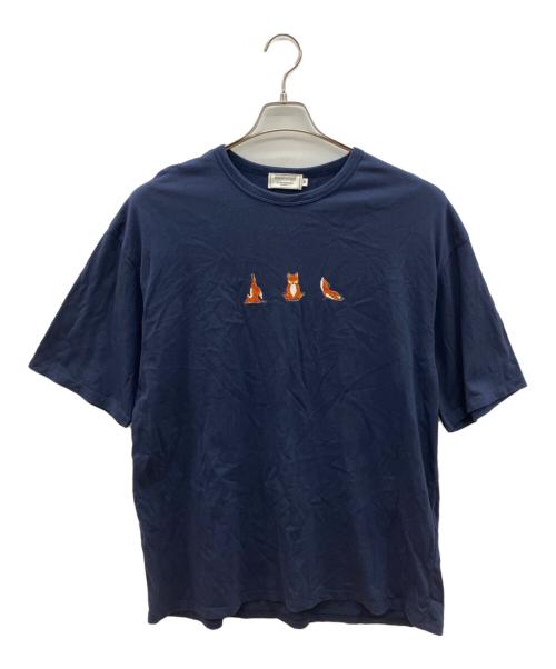 maison kitsune（メゾンキツネ）maison kitsune (メゾンキツネ) 半袖カットソー ネイビー サイズ:Ｍの古着・服飾アイテム